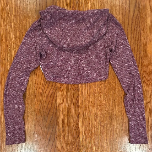 Gymshark Slounge Cropped Pullover Hoodie | Women’s Size S | Deep Plum - Picture 2 of 5